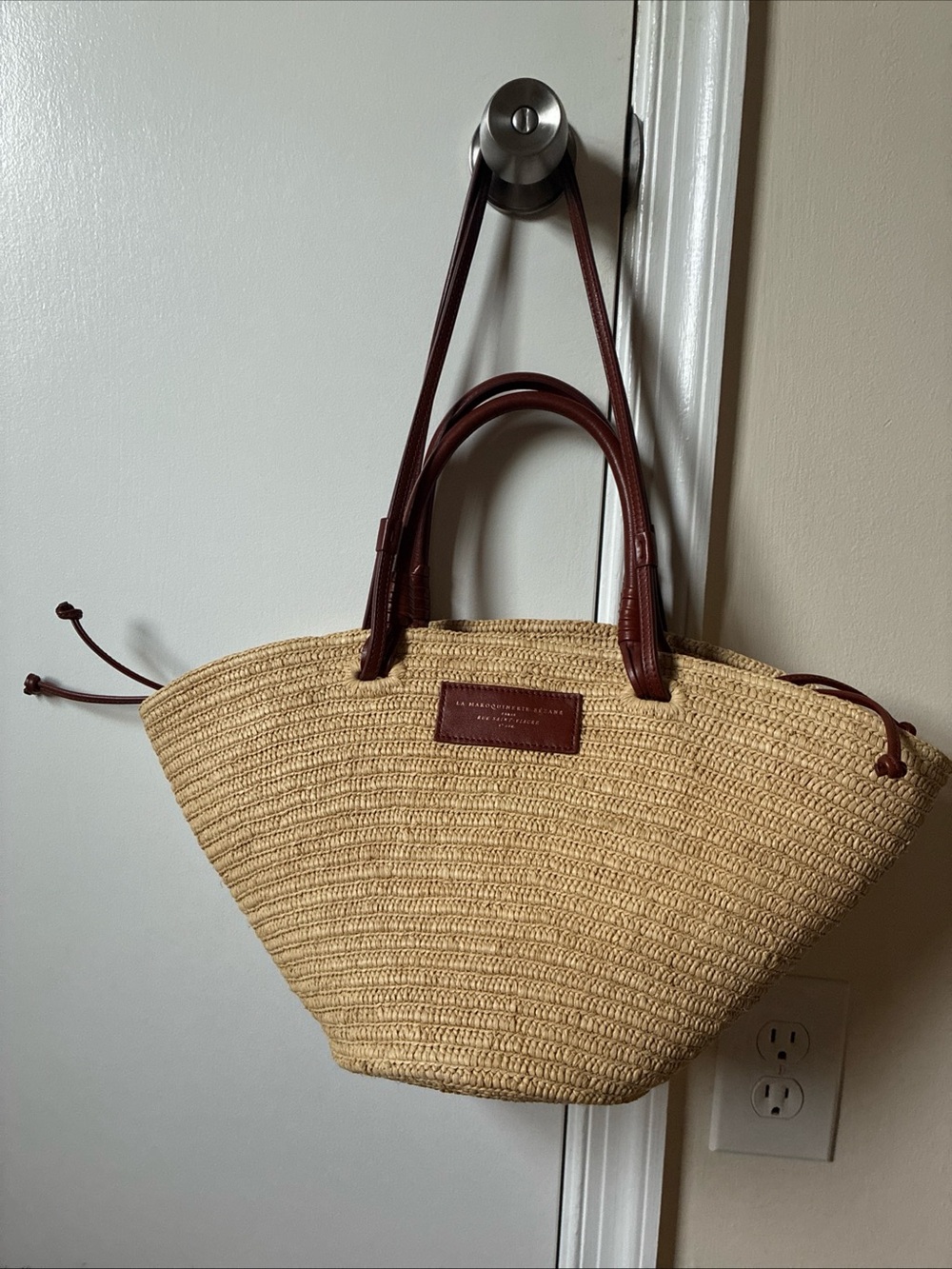 Sezane Justine basket bag natural raffia - Picture 2 of 11